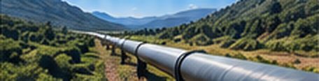 Pipeline running through a green valley